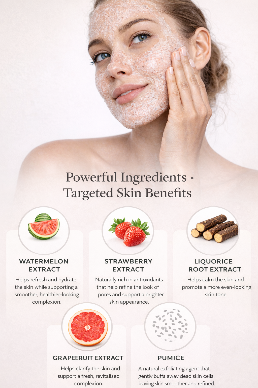 Zyzven Naturals Clear Skin Facial Scrub med Lakrits & Grapefrukt 150ml – Exfolierande Ansiktsskrubb