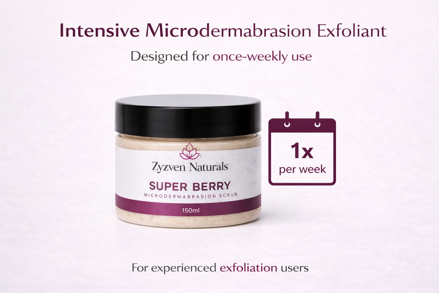 Zyzven Naturals Super Berry Microdermabrasion Scrub 150ml – Intensiv Exfolierande Ansiktsskrubb