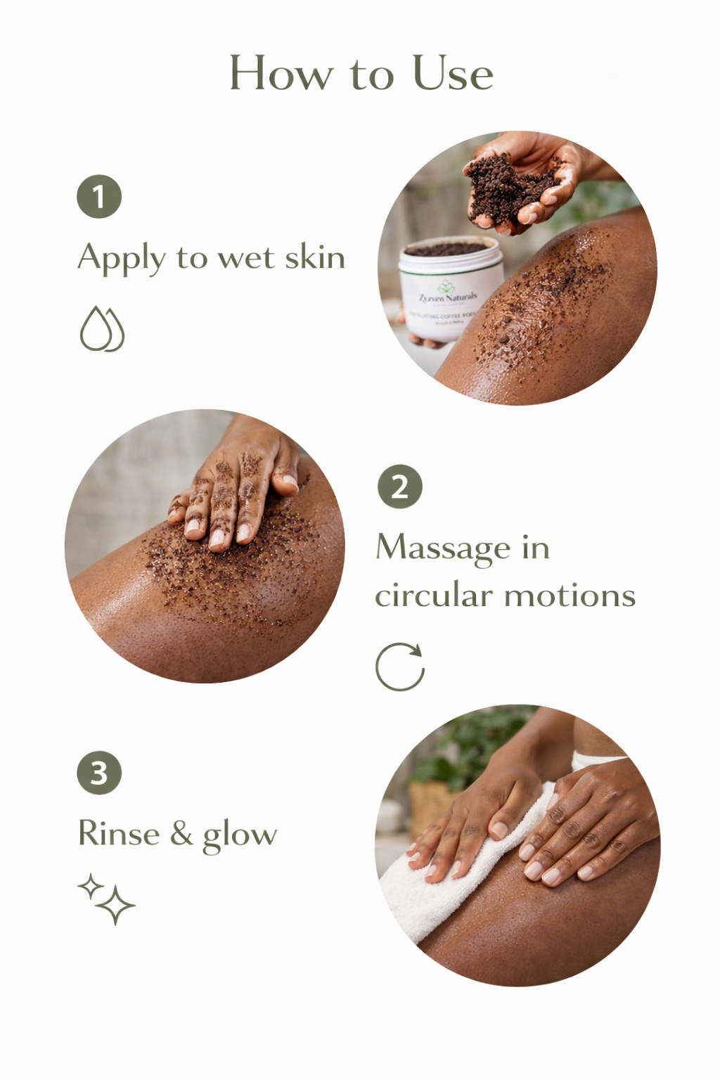 Zyzven Naturals Exfoliating Body Scrub 200g – Handgjord Kaffekroppsskrubb