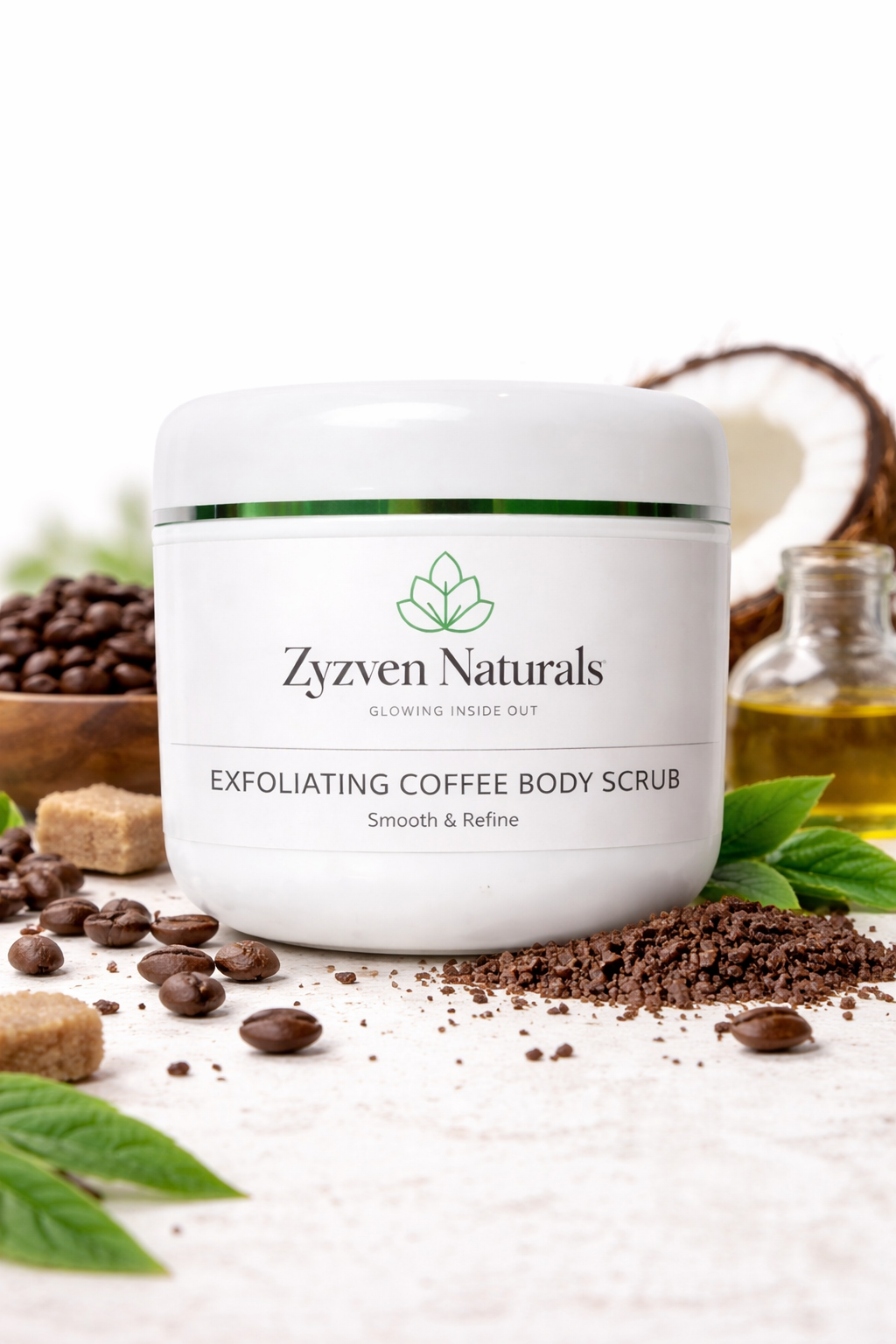 Zyzven Naturals Exfoliating Body Scrub 200g – Handgjord Kaffekroppsskrubb