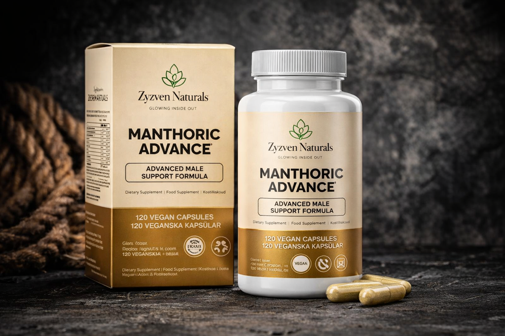 Zyzven Naturals | Manthoric Advance – Avancerat Kosttillskott för Manlig Energi, Vitalitet & Testosteron (120 kapslar)