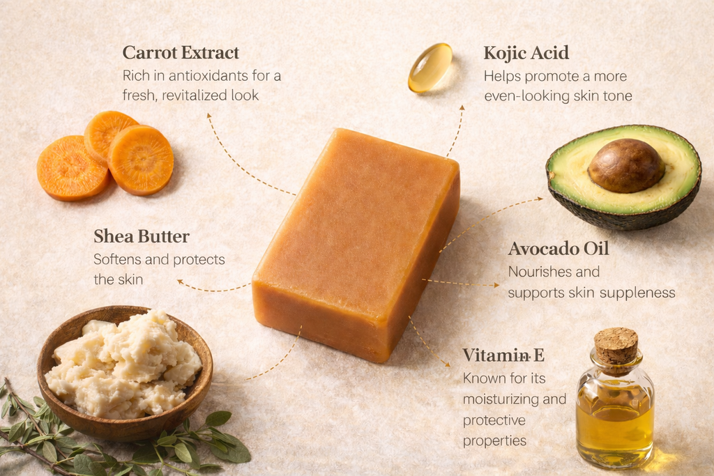 Carrot & Kojic Acid Soap – Large 200 g Bar