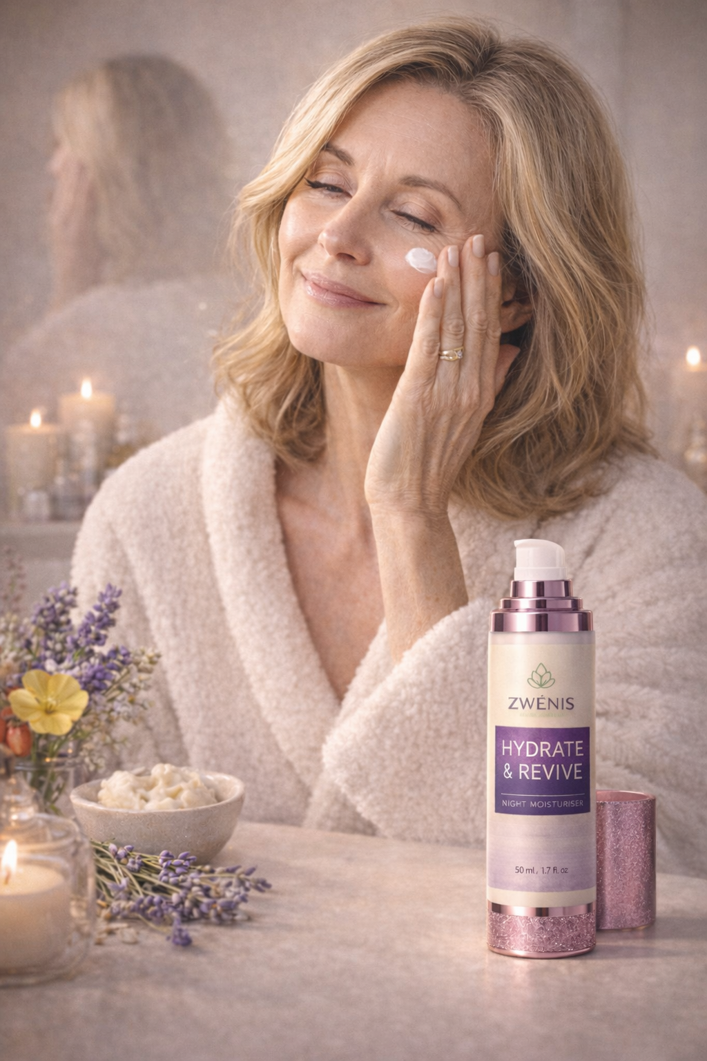 ZWÉNIS Hydrate & Revive Night Cream – för mogen & menopausal hud (50 ml)