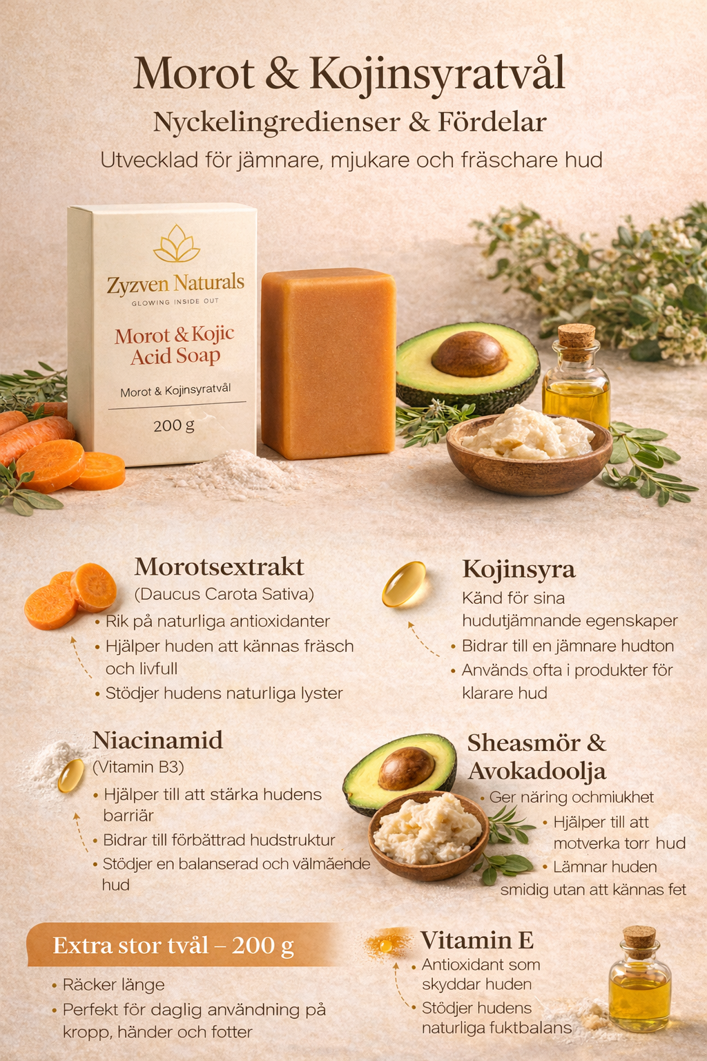 Morot & Kojinsyratvål – Stor Tvålbar 200 g