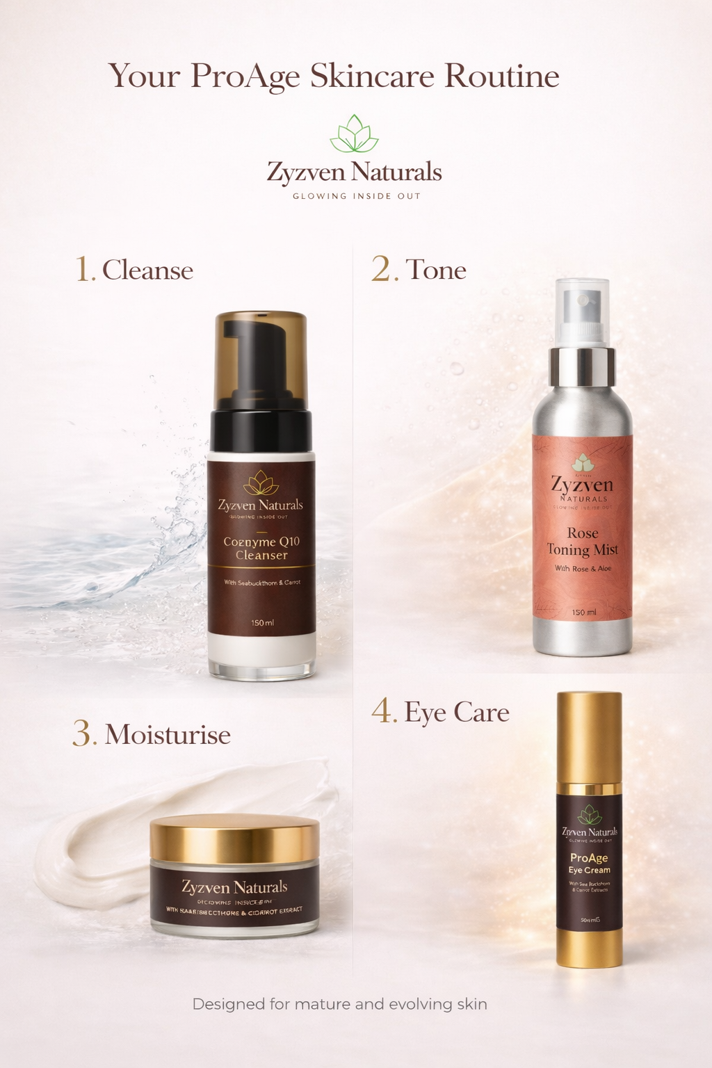 Zyzven Naturals ProAge Eye Cream with Hyaluronic Acid, Sea Buckthorn & Carrot Extracts – 50ml