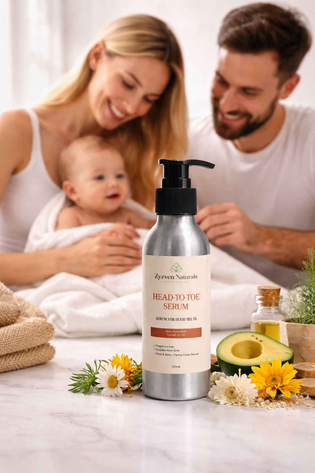Zyzven Naturals Head to Toe Serum (Cream) – Mild Familjekräm (Från Födseln) | 150ml