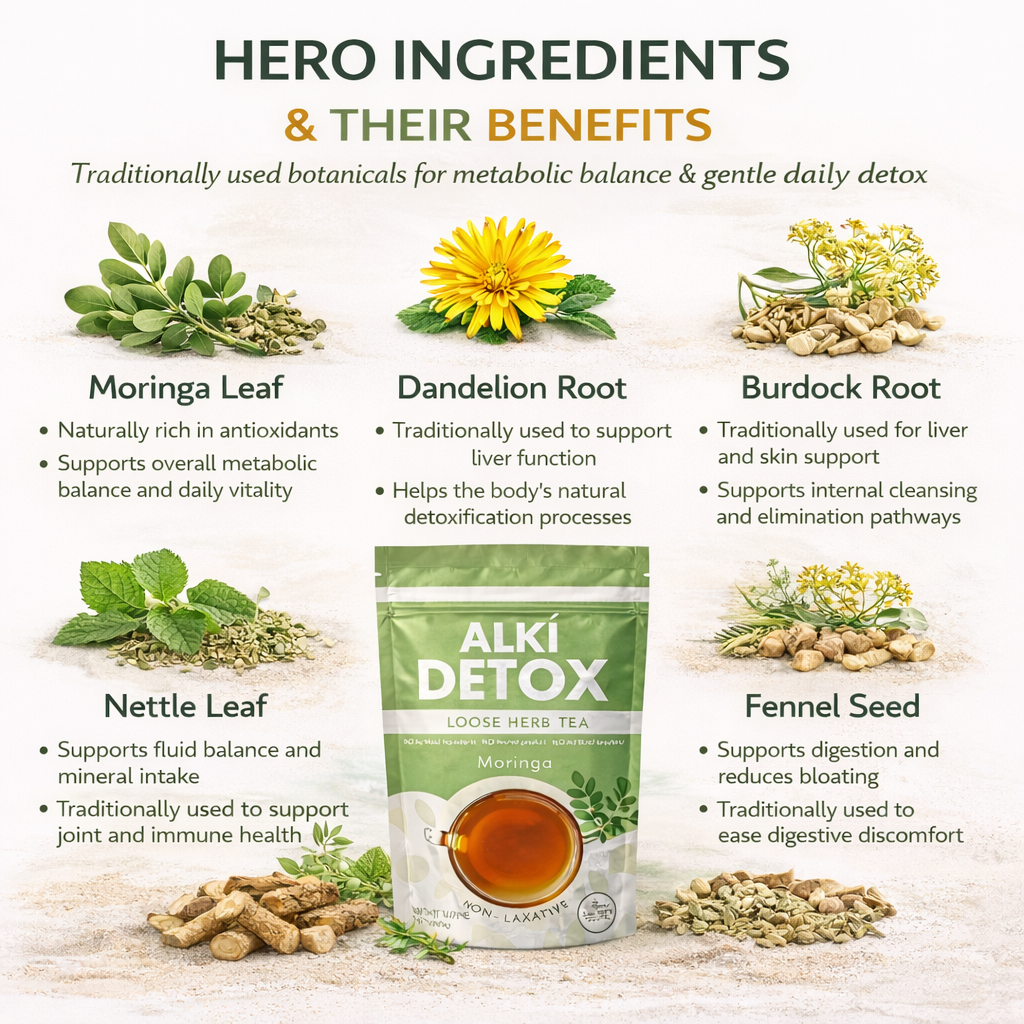 Zyzven Naturals Alki Detox med Moringa – Premium Icke Laxerande Detoxte för Metabol Balans (80g)