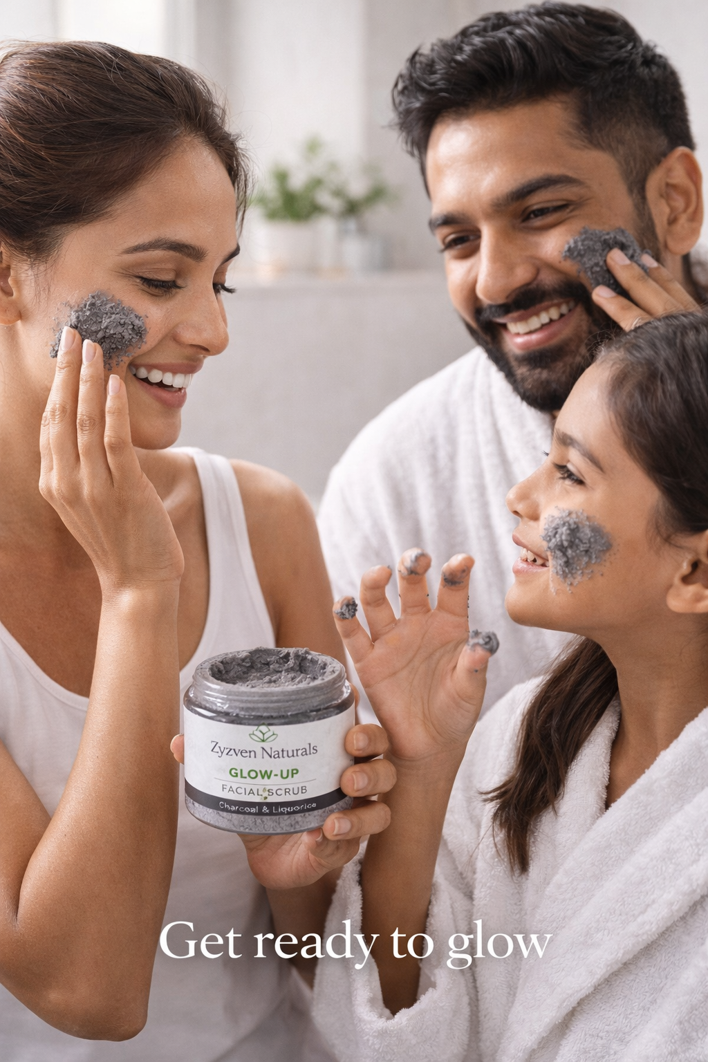 Zyzven Naturals Glow-Up Facial Scrub med Aktivt Kol & Lakrits 100ml – Exfolierande Ansiktsskrubb