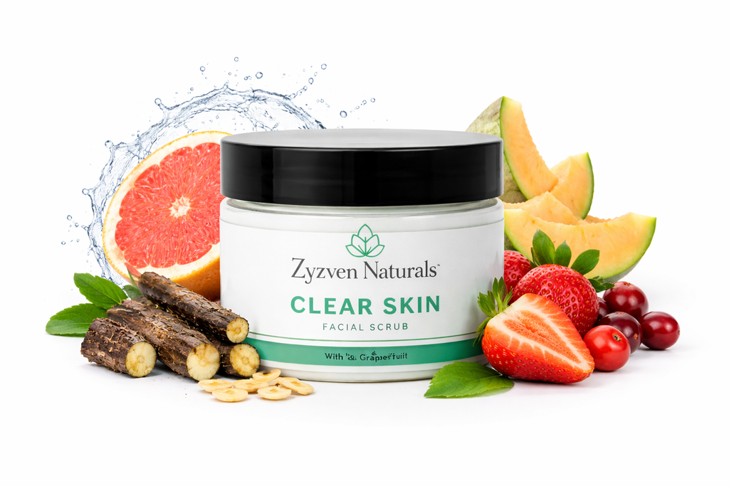 Zyzven Naturals Clear Skin Facial Scrub med Lakrits & Grapefrukt 150ml – Exfolierande Ansiktsskrubb
