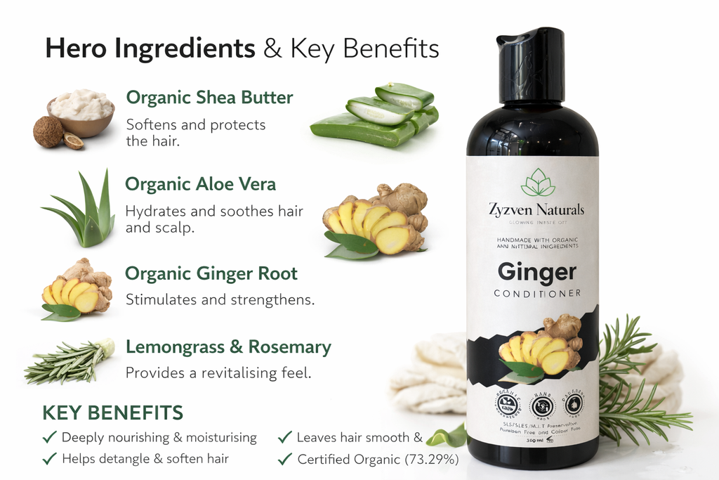 Zyzven Naturals Ingefärsbalsam – Certifierat ekologiskt | 300 ml