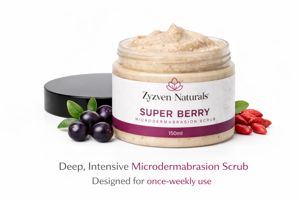 Zyzven Naturals Super Berry Microdermabrasion Scrub 150ml – Intensive Weekly Facial Exfoliant