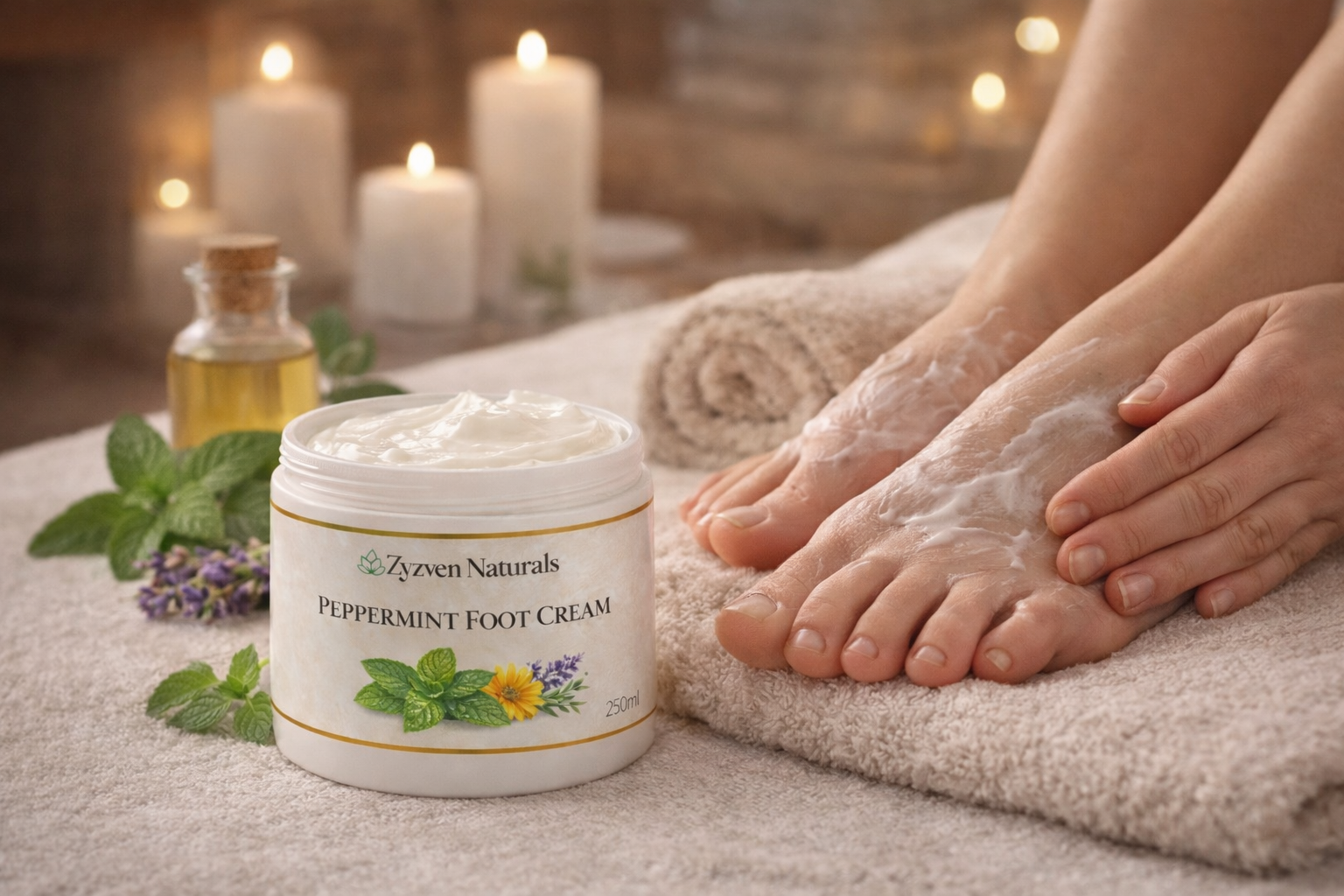 Zyzven Naturals Pepparmynta Fotkräm – Uppfriskande & Mjukgörande