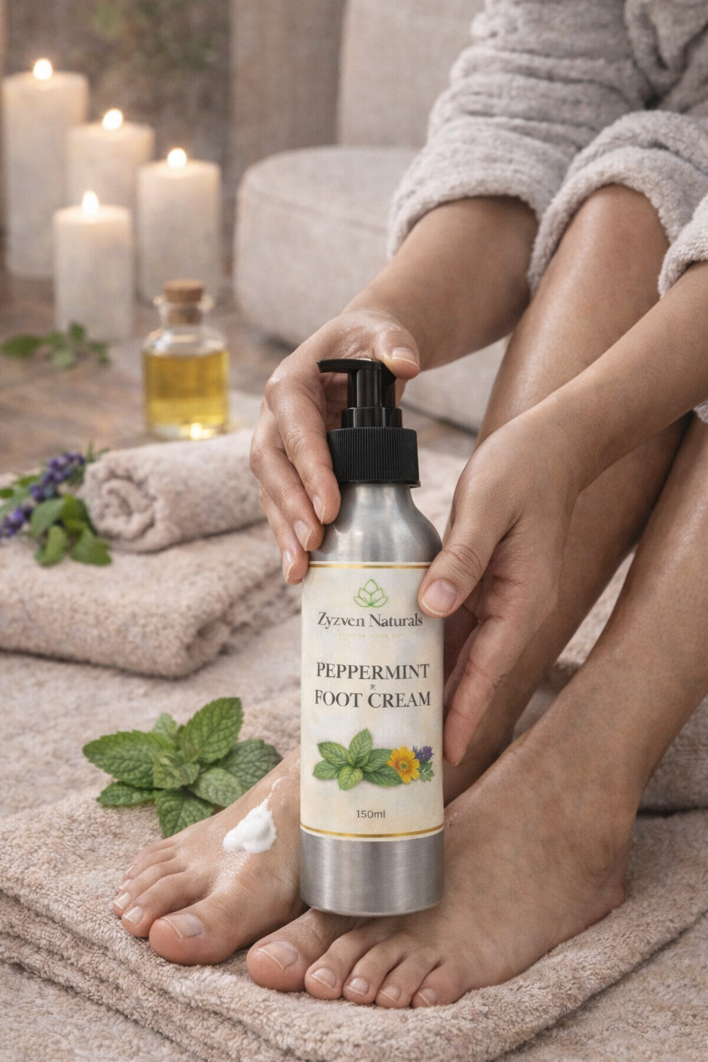 Zyzven Naturals Peppermint Foot Cream – Cooling Botanical Care