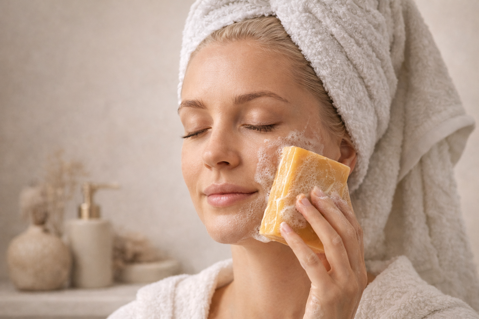 Zyzven Naturals Gurkmeja & Honungstvål 200 g – Stor Botanisk Tvål för Lyster & Rengöring