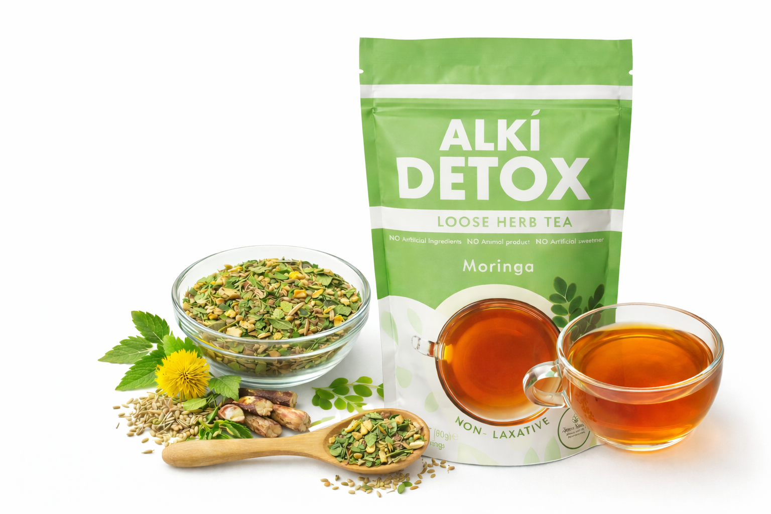 Zyzven Naturals Alki Detox med Moringa – Premium Icke Laxerande Detoxte för Metabol Balans (80g)