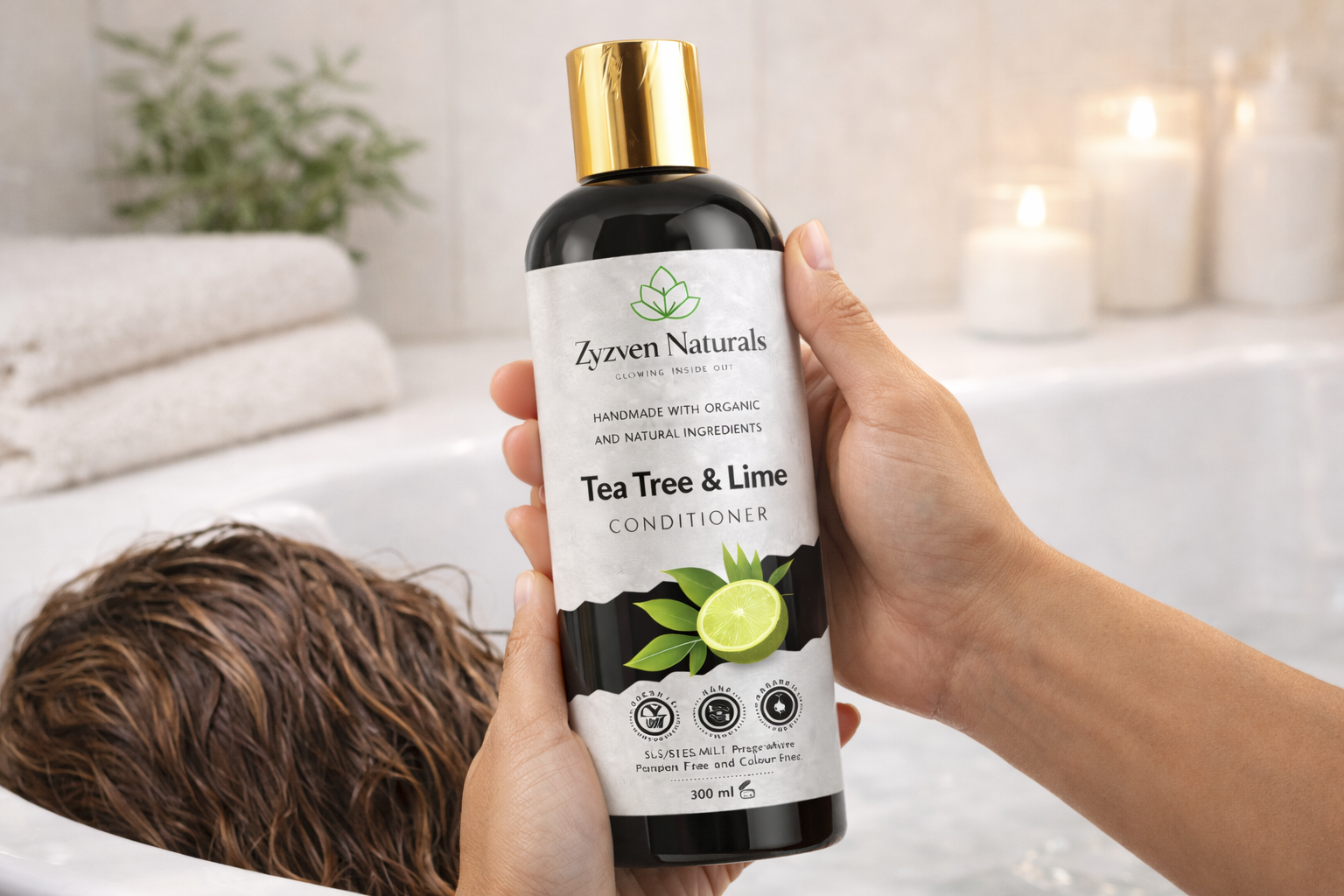 Zyzven Naturals Tea Tree & Lime Balsam – Certifierat ekologiskt | 300 ml