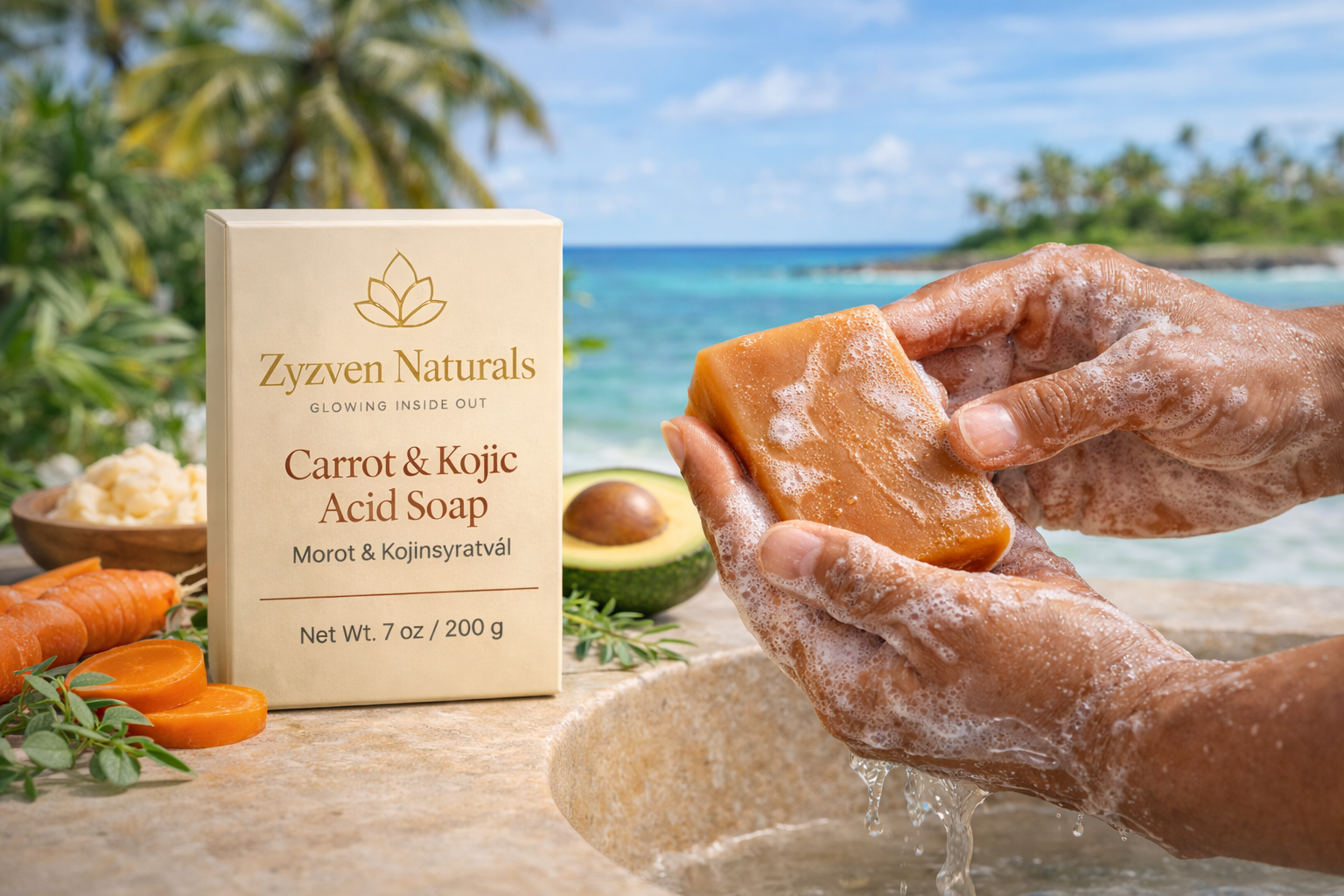 Carrot & Kojic Acid Soap – Large 200 g Bar