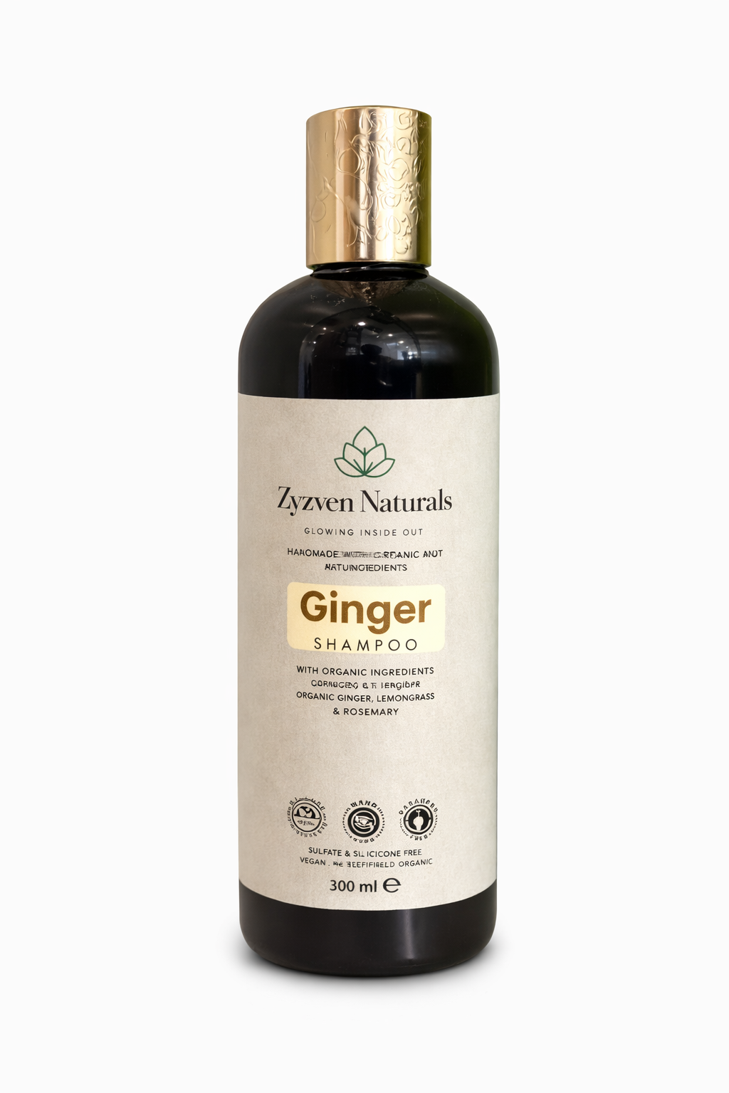 Zyzven Naturals Ginger Shampoo – Med ekologiska ingredienser | 300 ml