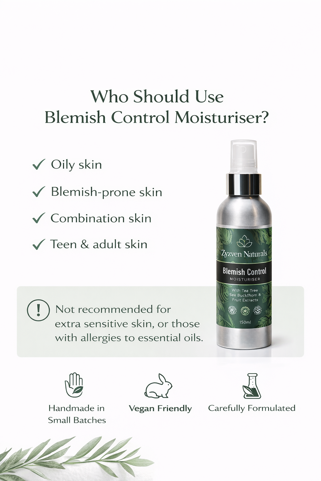 Zyzven Naturals Blemish Control Moisturiser – 150ml