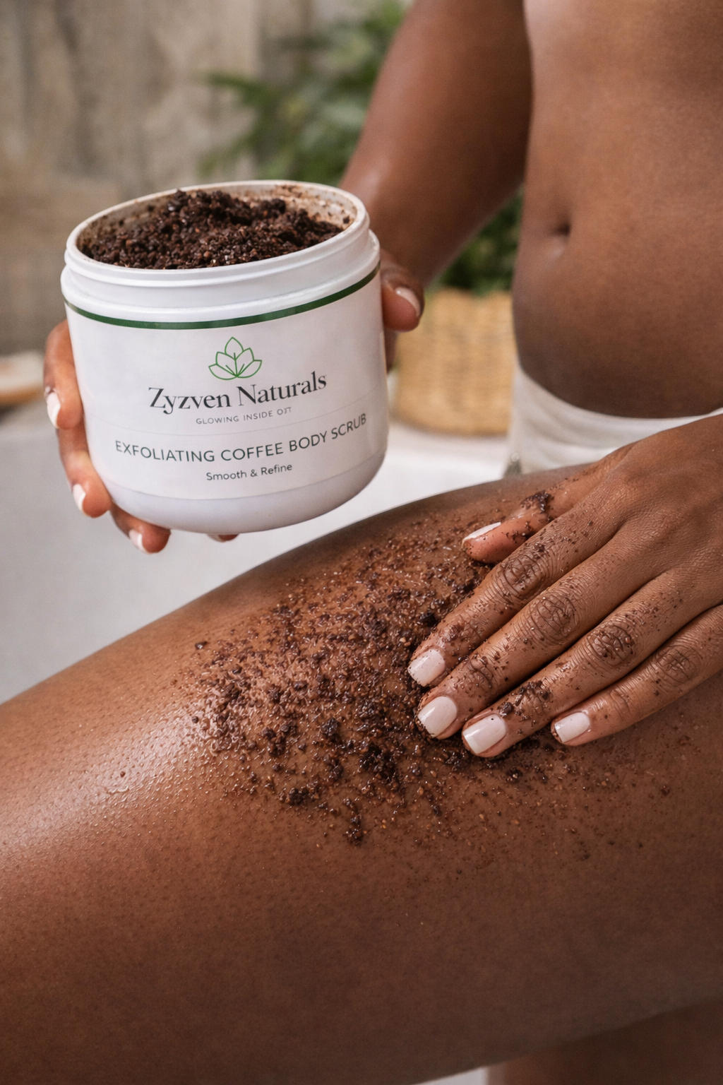 Zyzven Naturals Exfoliating Body Scrub 200g – Handgjord Kaffekroppsskrubb