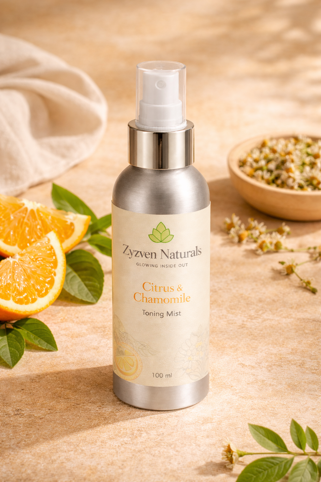 Zyzven Naturals | Citrus & Chamomile Toning Mist | 100ml
