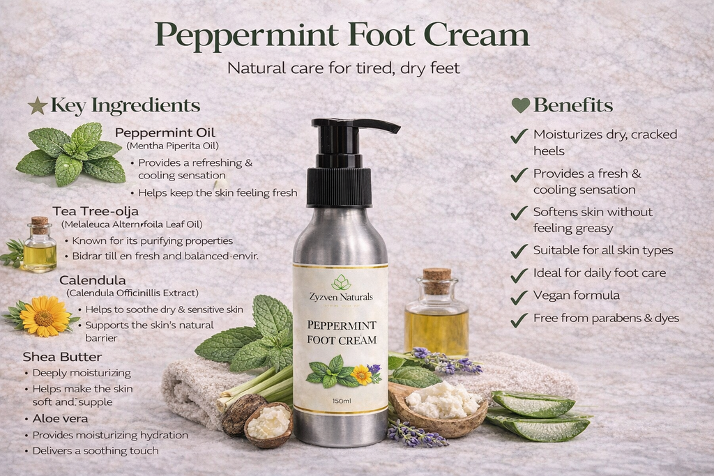 Zyzven Naturals Peppermint Foot Cream – Cooling Botanical Care