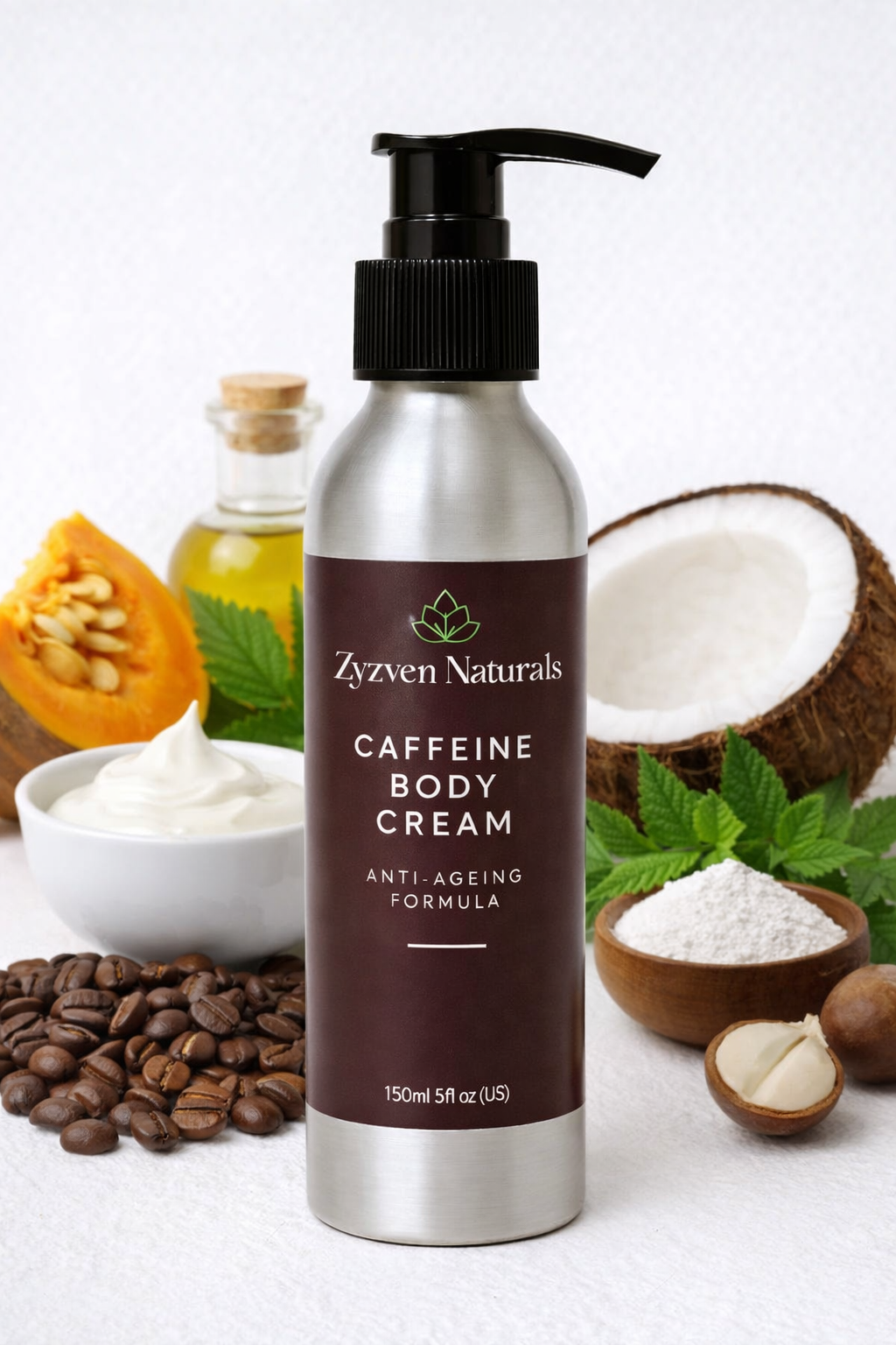 Zyzven Naturals Coffee Body Moisturiser 150ml – Handgjord Kroppskräm