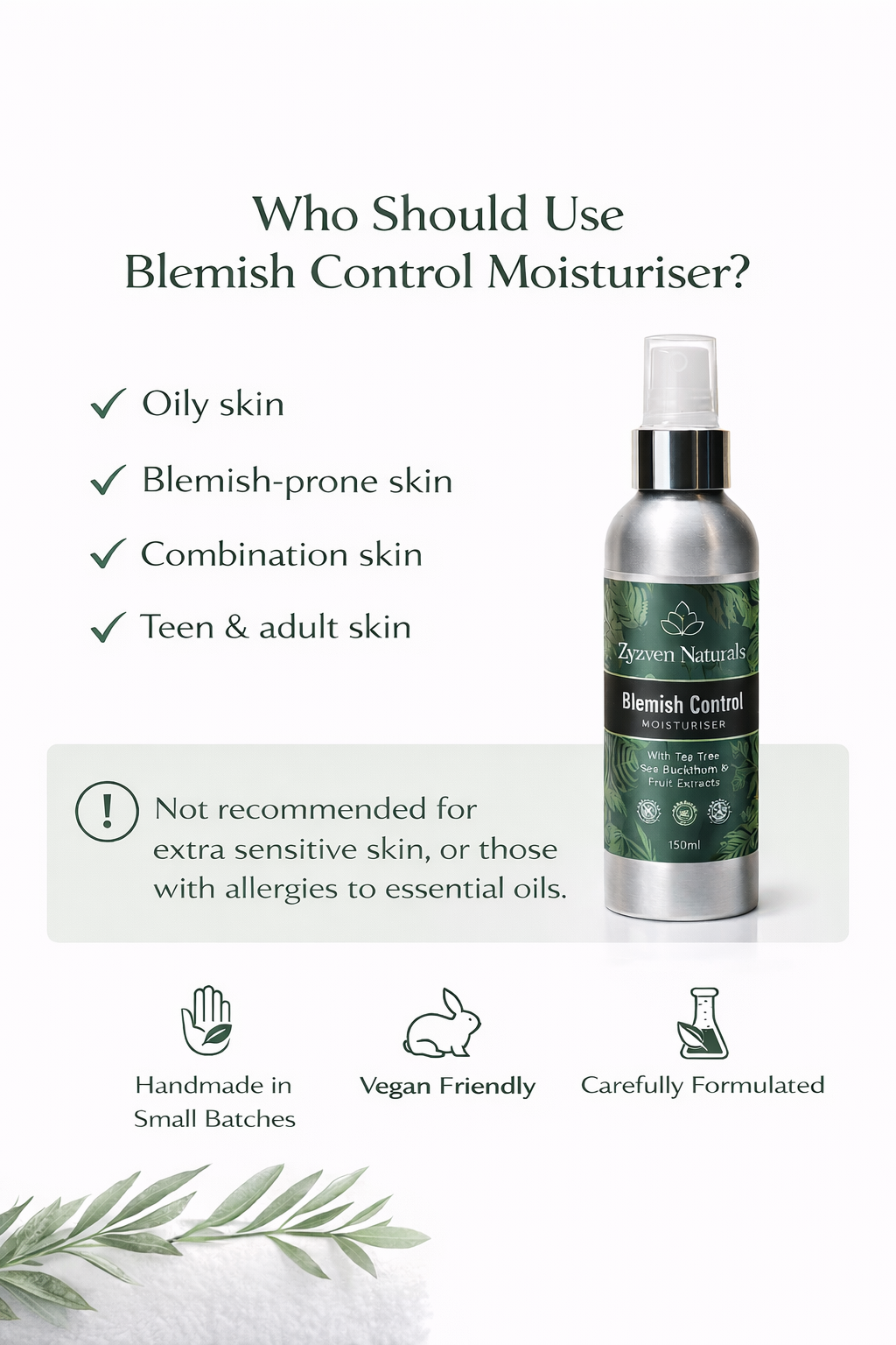 Zyzven Naturals Blemish Control Moisturiser – 150ml