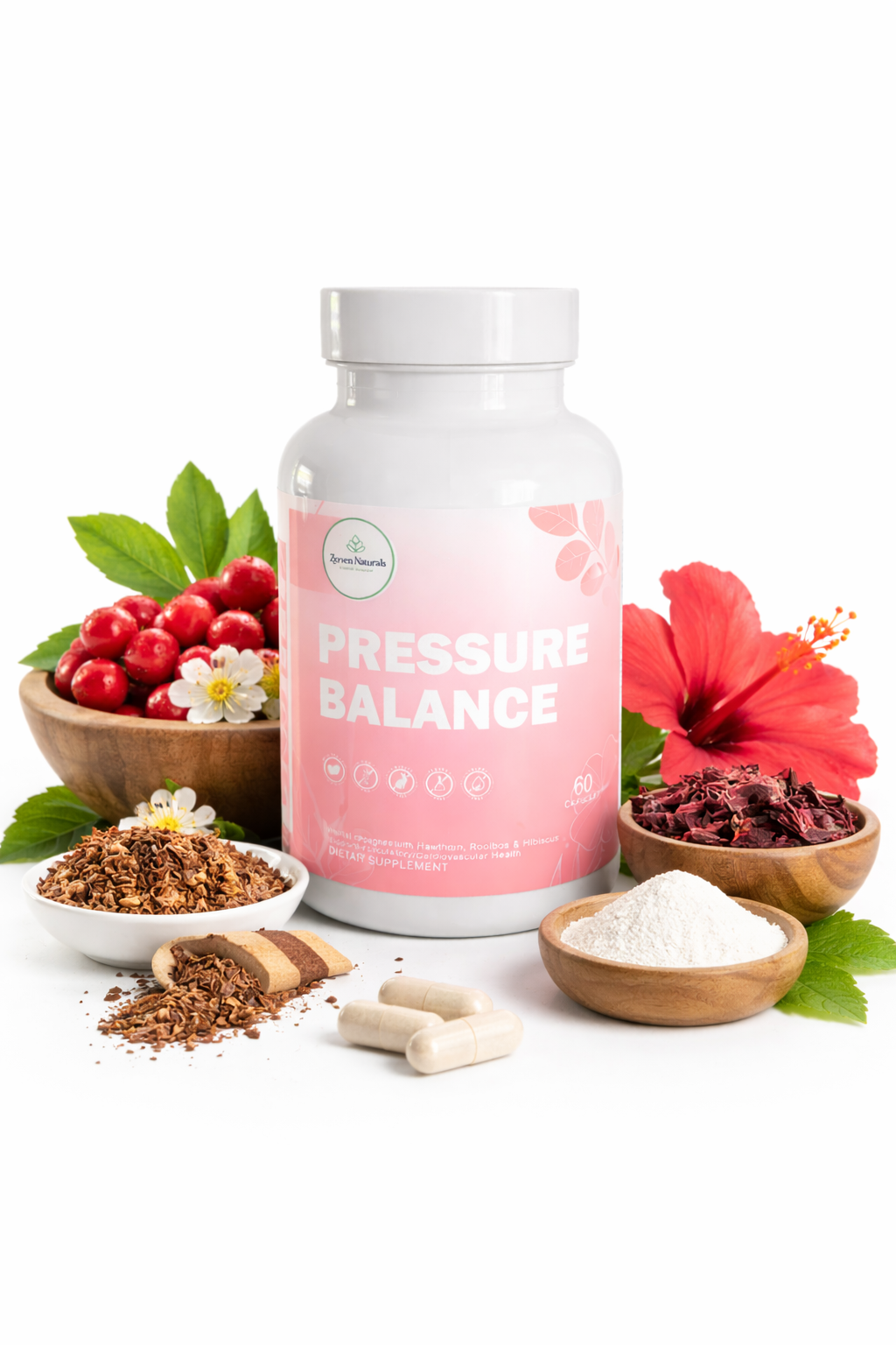 Zyzven Naturals Pressure Balance – Ekologiskt Kosttillskott för Hjärt- & Blodtrycksbalans (60 kapslar)