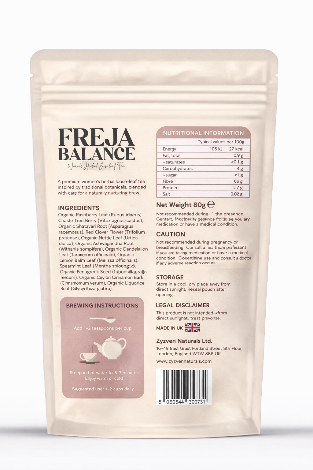 Freja Balance – Örtte för Klimakteriet & Hormonell Balans (80 g)