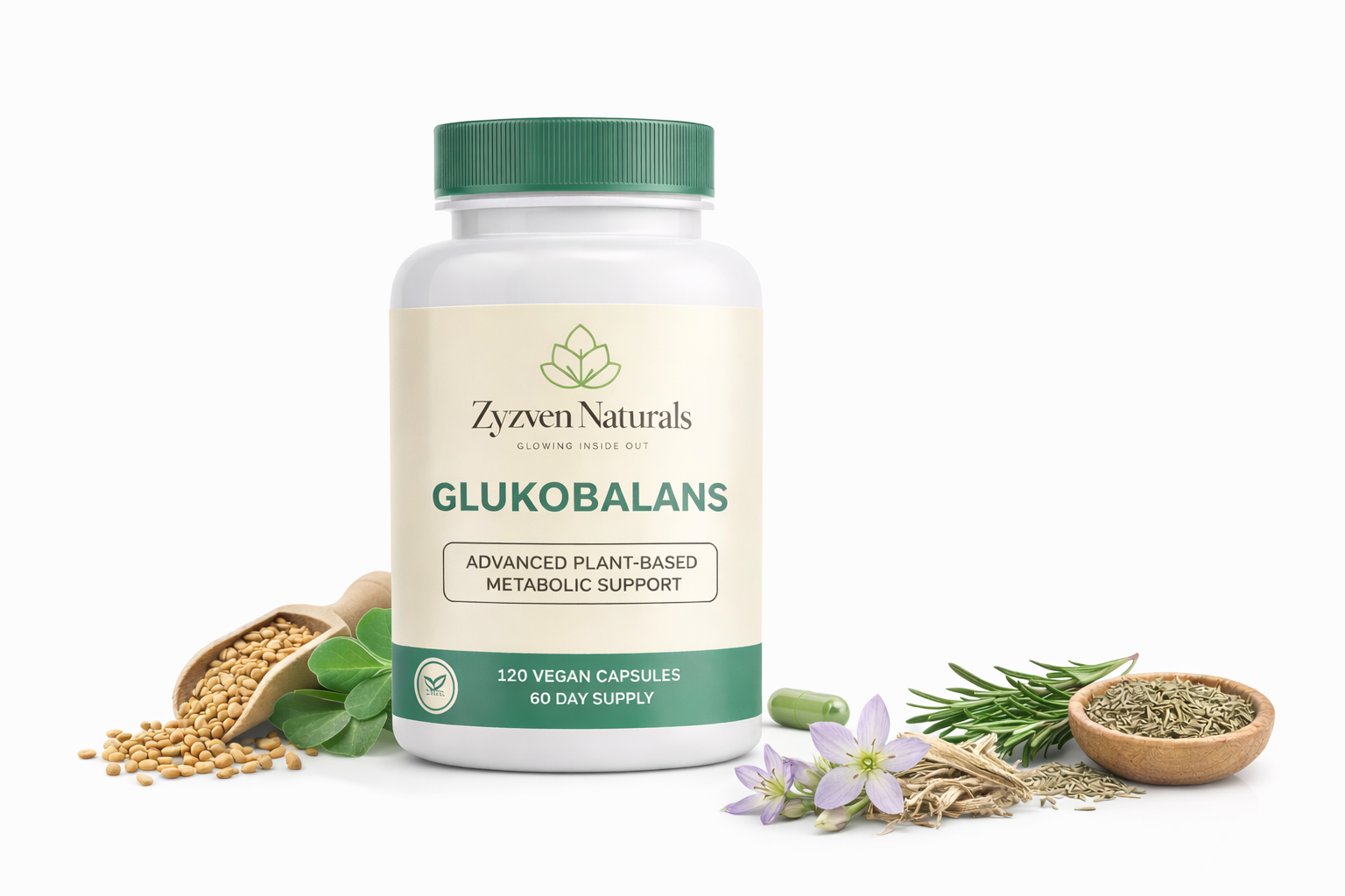 Glukobalans™ – Växtbaserat stöd för blodsocker & metabolism | 120 veganska kapslar | Zyzven Naturals