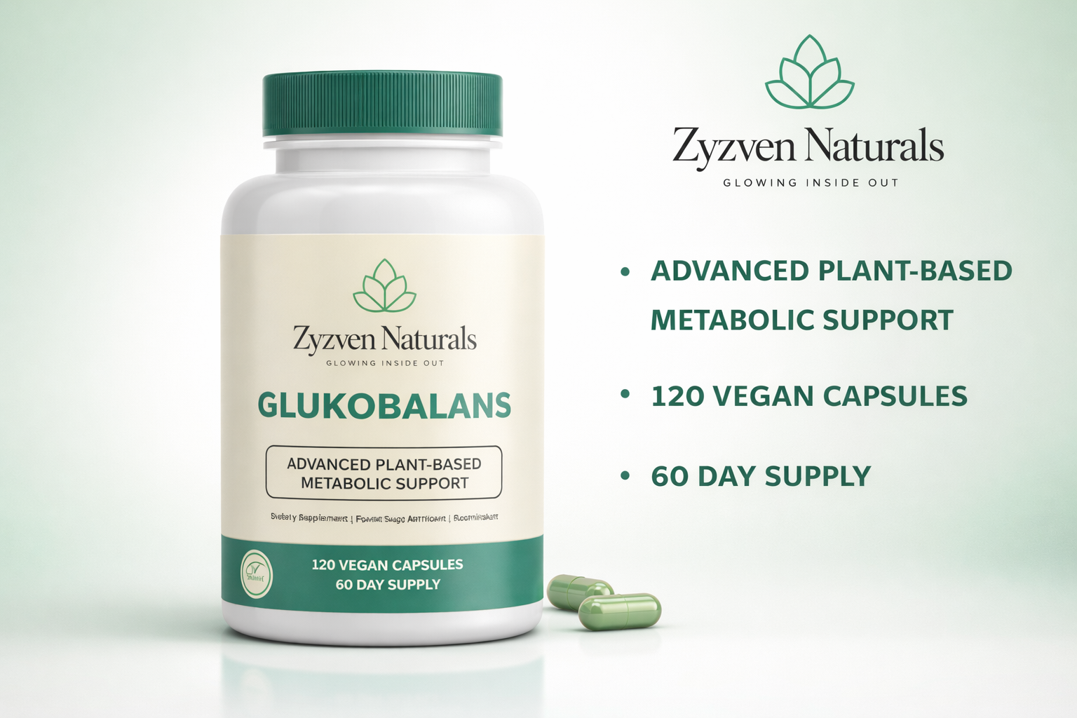 Glukobalans™ – Växtbaserat stöd för blodsocker & metabolism | 120 veganska kapslar | Zyzven Naturals